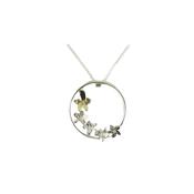 Sterling Silver Burren Pendant with 9ct. Gold Flower image