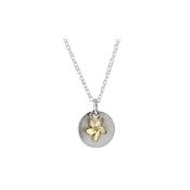 Sterling Silver Burren Pendant with Gold Flower image