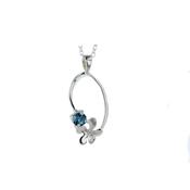 Sterling Silver Burren Pendant set with London Blue Topaz image