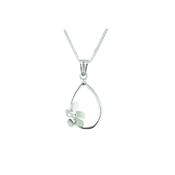 Silver Burren Pendant with Burren Flower image