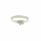 Sterling Silver Burren Flower Ring with Gold Bead image