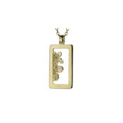 9ct. Yellow Gold Burren Flower Rectangle Pendant image