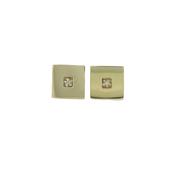 Square 9ct. Yellow Gold Burren Flower Earrings image