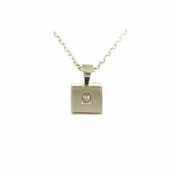 9ct. Yellow Gold Square Pendant with Textured Centre Heart image