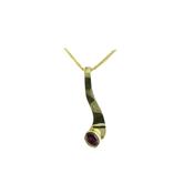 9ct. Yellow Pendant with Bezel Set Garnet image