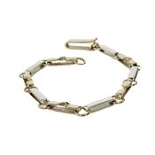 9ct. Handmade Yellow and White Gold Twist Link Bracelet image