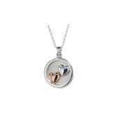 Sterling Silver Circular Floating Heart Pendant image