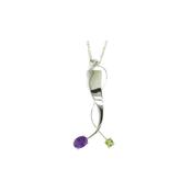Sterling Silver Oval Amethyst and Peridot image
