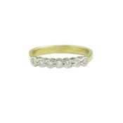 18ct. Yellow Gold Eternity Ring Set with 7 Diamonds in Platinum image