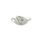 0.50ct Platinum Curved Solitaire Ring image