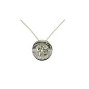 Sterling Silver Pendant with Ogham Writing and Burren Flower image