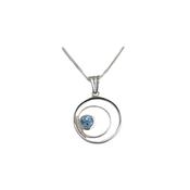 Sterling Silver Circle of Life Pendant with Blue Topaz image