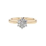 18ct. Red Gold Ring with Diamond Cluster image