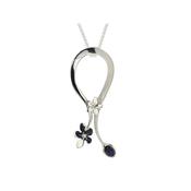 Textured Burren Pendant with Synthetic Sapphire image
