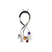 Sterling Silver Multi Stone and Burren Flower Pendant image