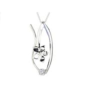 Sterling Silver Handforged Burren Pendant with CZ image