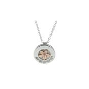 Sterling Silver Pendant with Ogham Writing and Red Gold Burren Flower image