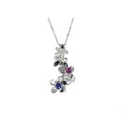 9ct. White Gold Pendant with Rhodolite and Sapphire image