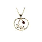 9ct. Gold Apple Shaped Pendant with Burren Flowers image