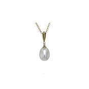 9ct Yellow Gold Pearl and Diamond Pendant image