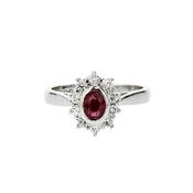 Platinum Ring with Bezel set Ruby image