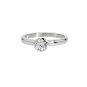 Platinum Solitaire Bezel set Ring image