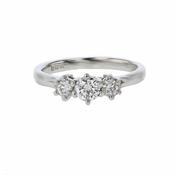 3 Stone Platinum Engagement Ring image