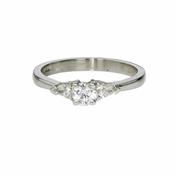 3 Stone Platinum Diamond Engagement Ring image