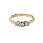 18ct. Yellow Gold, 3 Stone Diamond Ring image
