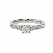Platinum Diamond Ring with Diamond set Shoulders image