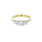 18ct. Yellow Gold, 3 Stone Diamond Ring image