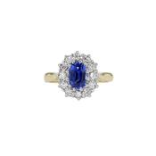 1.62ct Oval Sapphire and Diamond Cluster Ring image