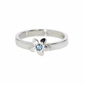 Sterling Silver Burren Flower Ring with Topaz image