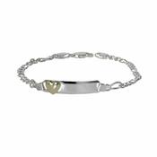 Sterling Silver ID Bracelet with 9ct. Gold Heart image