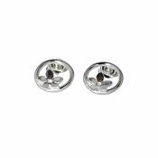 Sterling Silver Round Burren Flower Earrings image