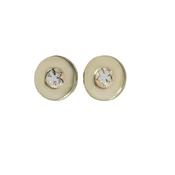 9ct. Gold Round Burren Flower Earrings image