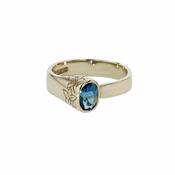9ct. Yellow Gold Ring with London Blue Topaz image