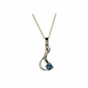 White and Yellow Gold Blue Topaz Pendant image