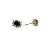 9ct. Yellow Gold, Sapphire &amp;amp; CZ Earrings image