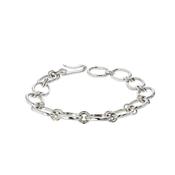 Handmade Oval Link Sterling Silver Bracelet image