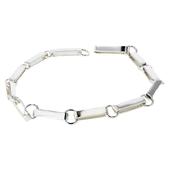 Handmade Sterling Silver Flat Link Bracelet image