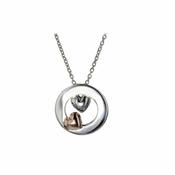 Sterling Silver &amp;amp; Rose Gold Heart Pendant image