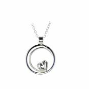 Sterling Silver Circular Heart Pendant image