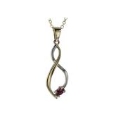 9ct. Yellow &amp;amp; White Gold Pendant with Rhodolite Garnet image