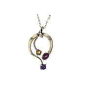 9ct. Gold Pendant with Amethyst, Citrine &amp;amp; Rhodolite Garnet image