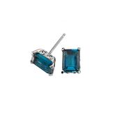 Emerald Cut London Blue Topaz Earrings image