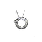 Sterling Silver Circular Pendant with Textured Design image