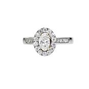 Platinum Oval Cluster Diamond Ring image
