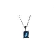Emerald Cut London Blue Topaz Pendant image