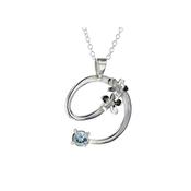Sterling Silver and Blue Topaz Burren Pendant image